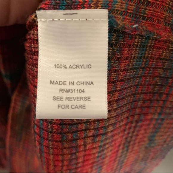 New Directions Red and Orange Boxy Short Sleeve Knit Sweater - Picture 4 of 6